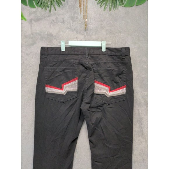 JEANETIX Men Jeans Mid Rise Straight Leg Solid Black Dark Wash W:38 L:32 - Picture 8 of 9